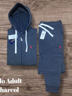 Polo Ralph Lauren Charcoal Zip Hoodie & Jogger Set XL